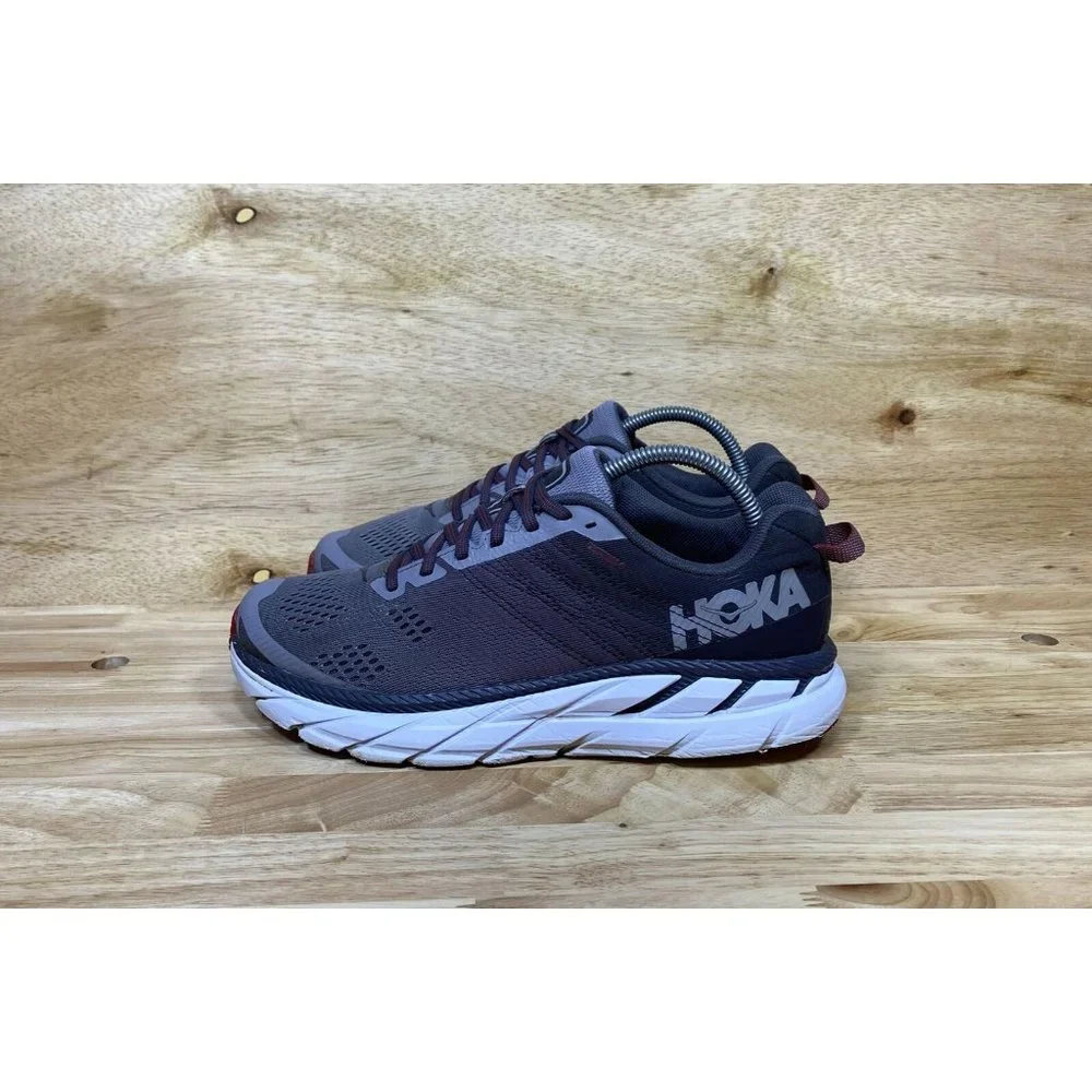 READ Hoka One One Mens Clifton 6 1102872 GOBS Gray Running Shoes Sneakers Size 8_3